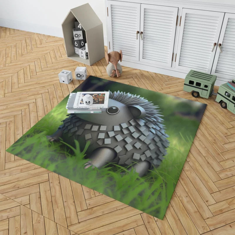 Hedgehog in Pokemon-Style Steel Rug 1