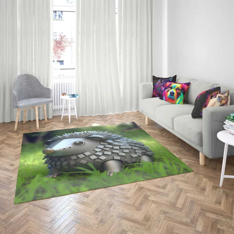 Hedgehog in Pokemon-Style Steel Rug 2