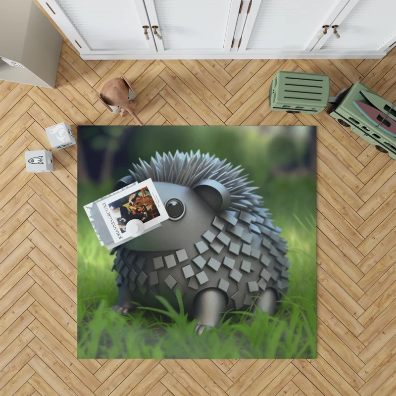 Hedgehog in Pokemon-Style Steel Rug