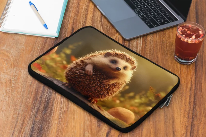 Hedgehog in Woods Drawing Laptop Sleeve 2