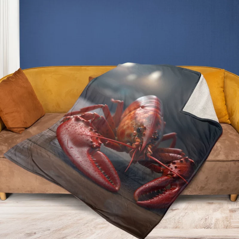 High Quality Lobster Photo Fleece Blanket 1