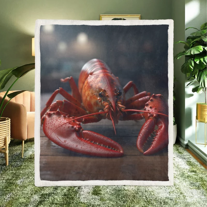 High Quality Lobster Photo Sherpa Fleece Blanket