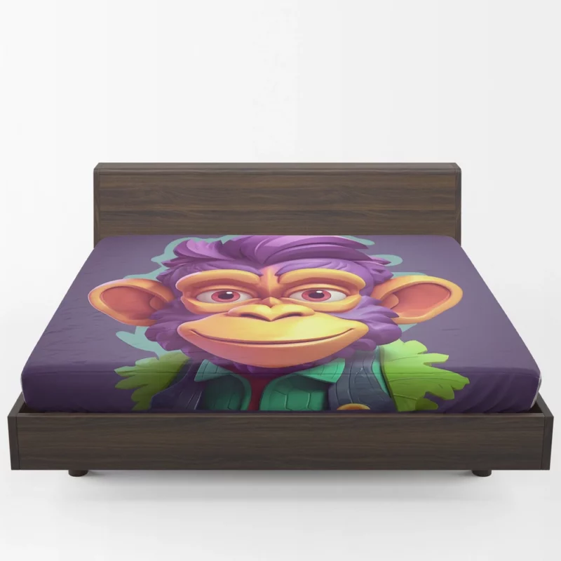 Highly Detailed Monkey Illustration Fitted Sheet 1