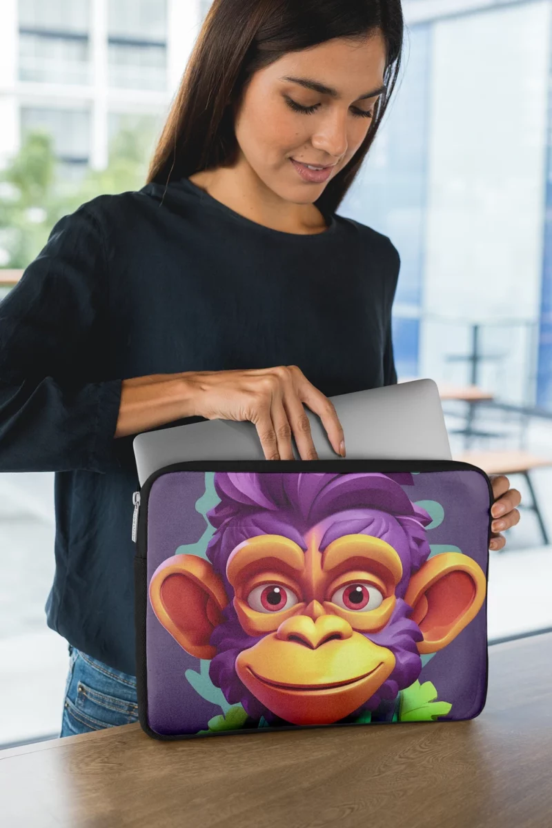 Highly Detailed Monkey Illustration Laptop Sleeve 1