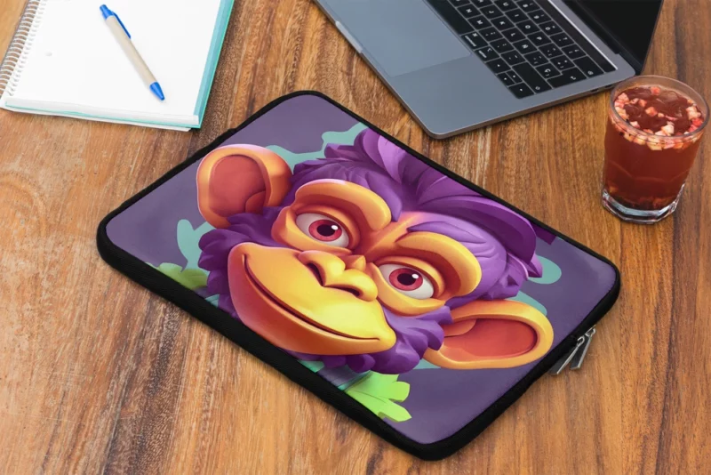 Highly Detailed Monkey Illustration Laptop Sleeve 2