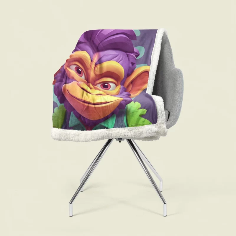 Highly Detailed Monkey Illustration Sherpa Fleece Blanket 1