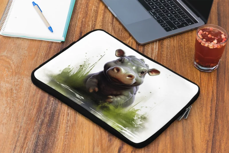 Hippo Lounging in Water Laptop Sleeve 2