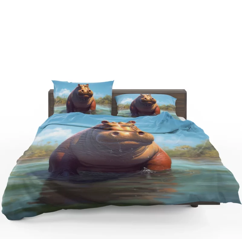 Hippo Portrait Bedding Set 1