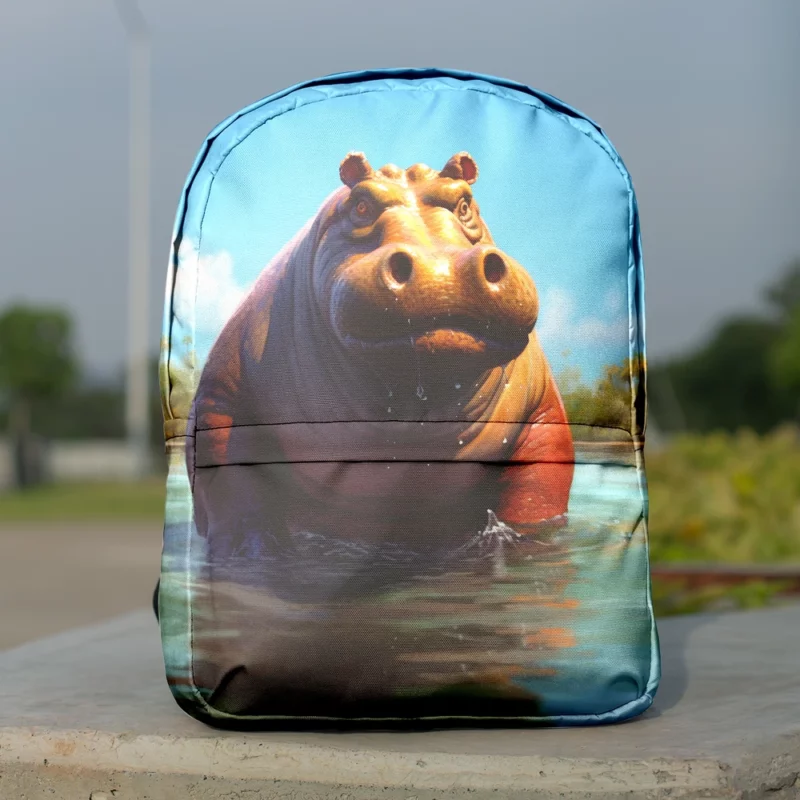 Hippo Portrait Minimalist Backpack