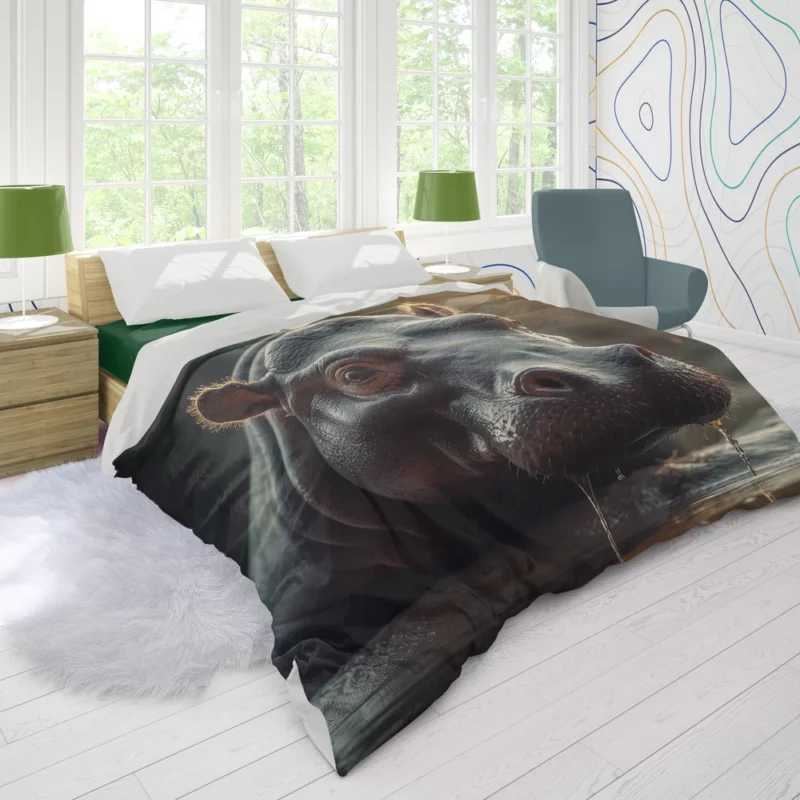 Hippo in South Africa Duvet Cover