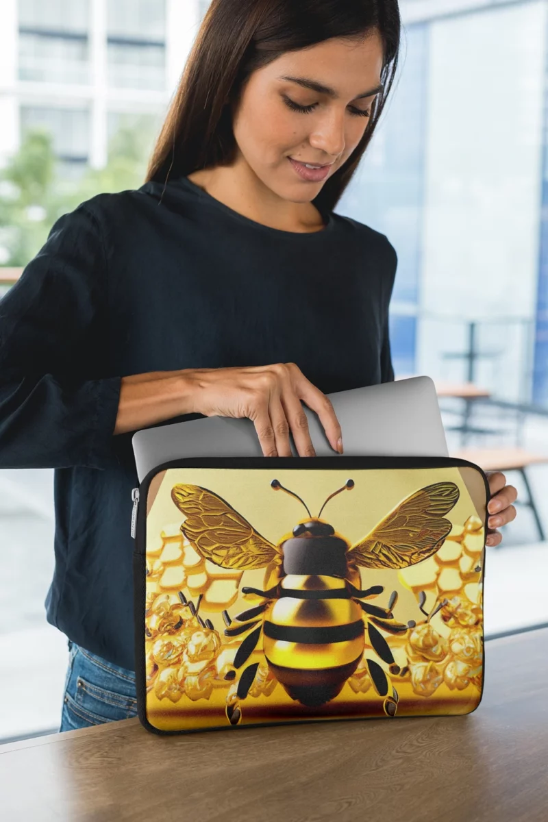 Honey Bee Collecting Nectar Laptop Sleeve 1