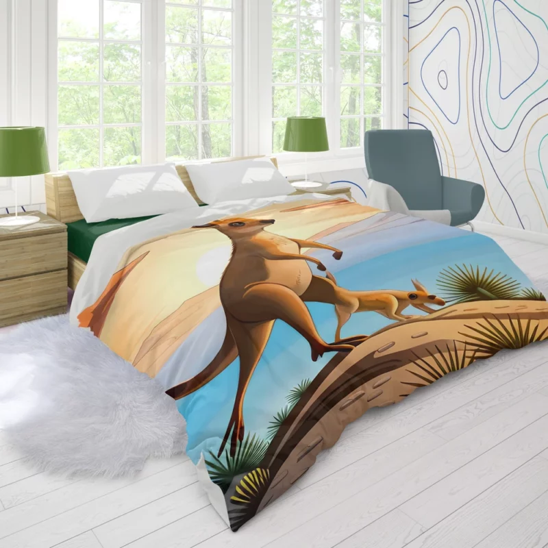 Hopping Kangaroo Duvet Cover