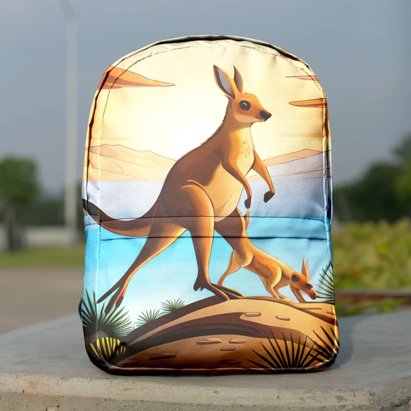 Hopping Kangaroo Minimalist Backpack