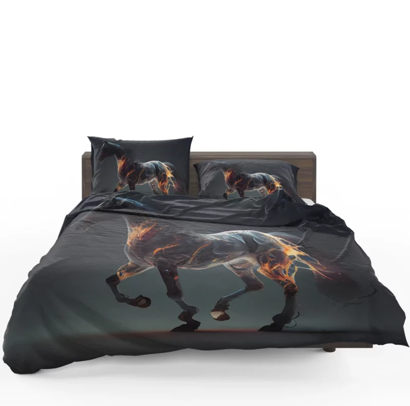 Horse Running With Fire Bedding Set 1