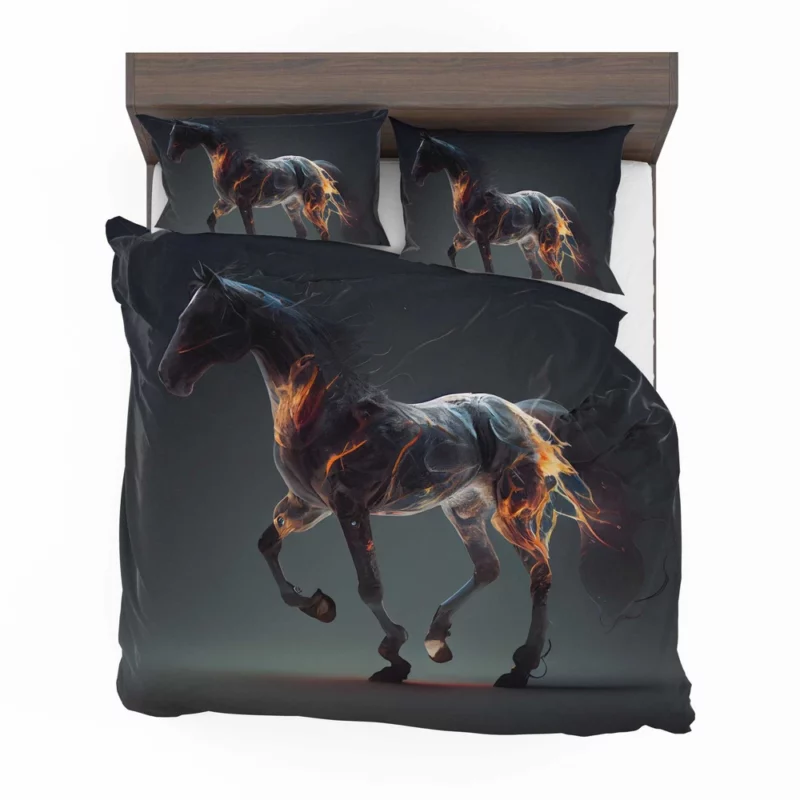 Horse Running With Fire Bedding Set 2