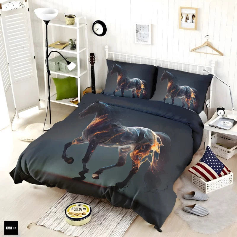 Horse Running With Fire Bedding Set