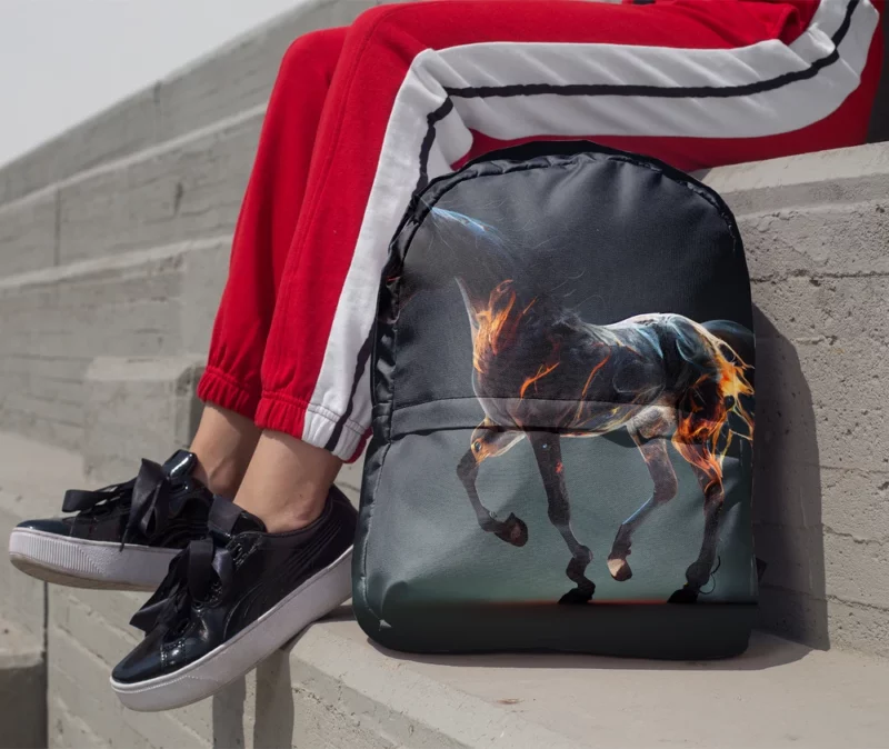 Horse Running With Fire Minimalist Backpack 1