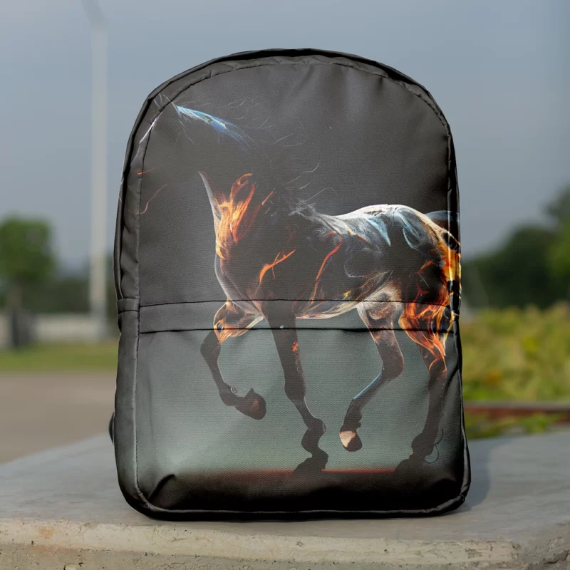 Horse Running With Fire Minimalist Backpack
