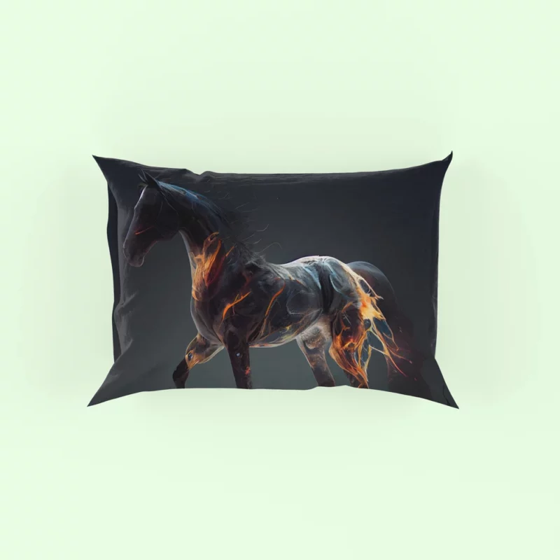 Horse Running With Fire Pillow Case