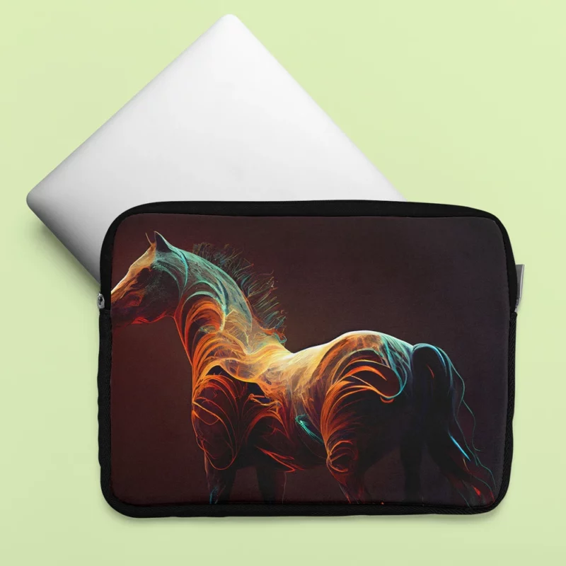 Horse With Fire Effect Laptop Sleeve