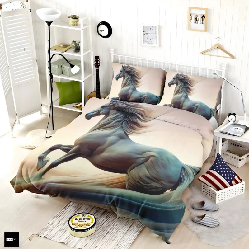 Horse With Long Mane Painting Bedding Set