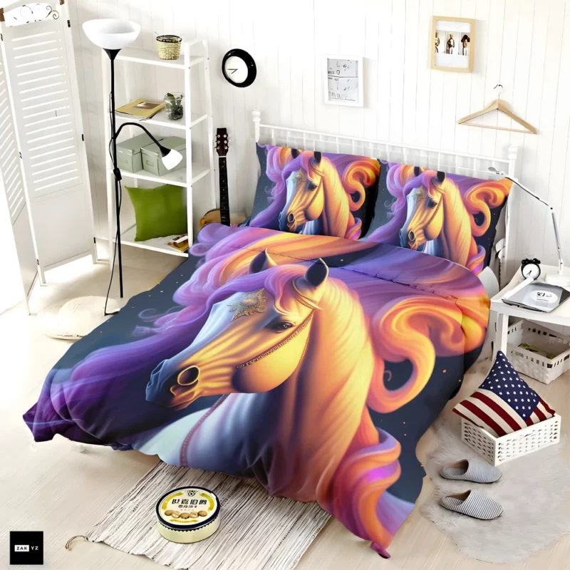 Horse With Stars Painting Bedding Set