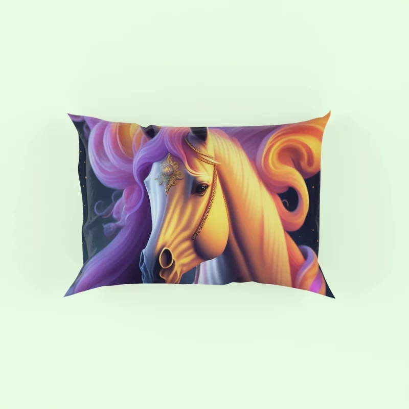 Horse With Stars Painting Pillow Case