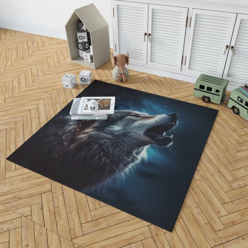 Howling Wolf Dark Rug 1