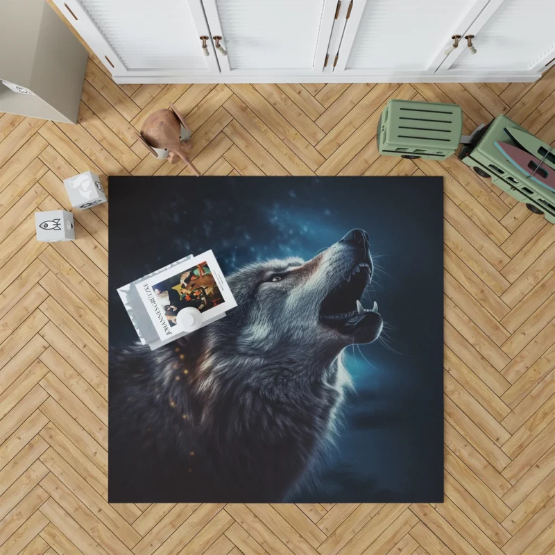 Howling Wolf Dark Rug