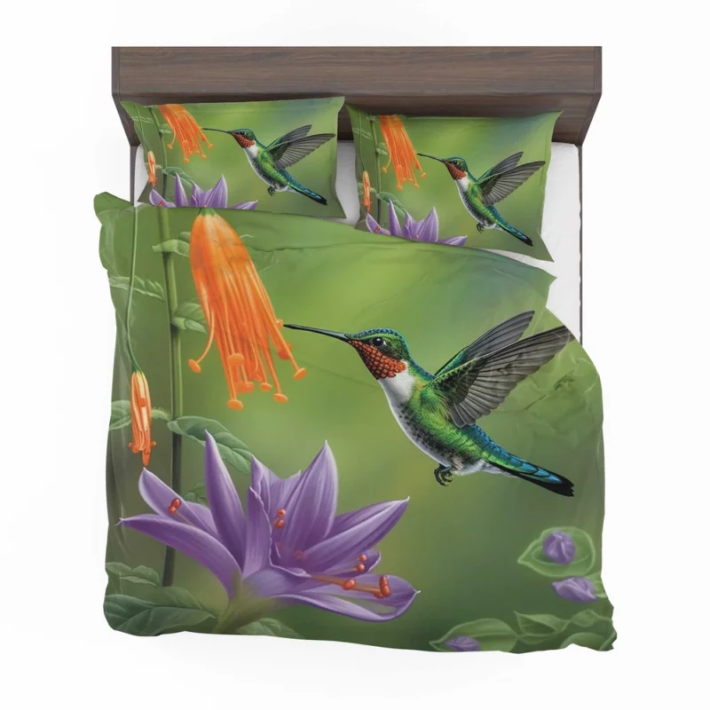 Hummingbird Feeding From Flower Bedding Set 2