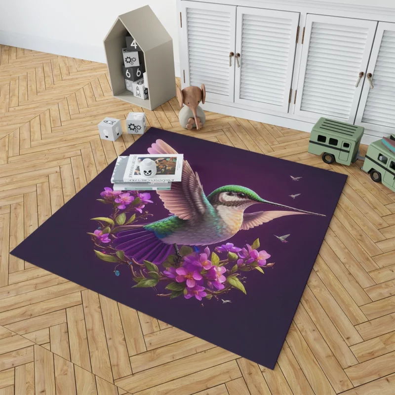 Hummingbird Logo Illustration Rug 1