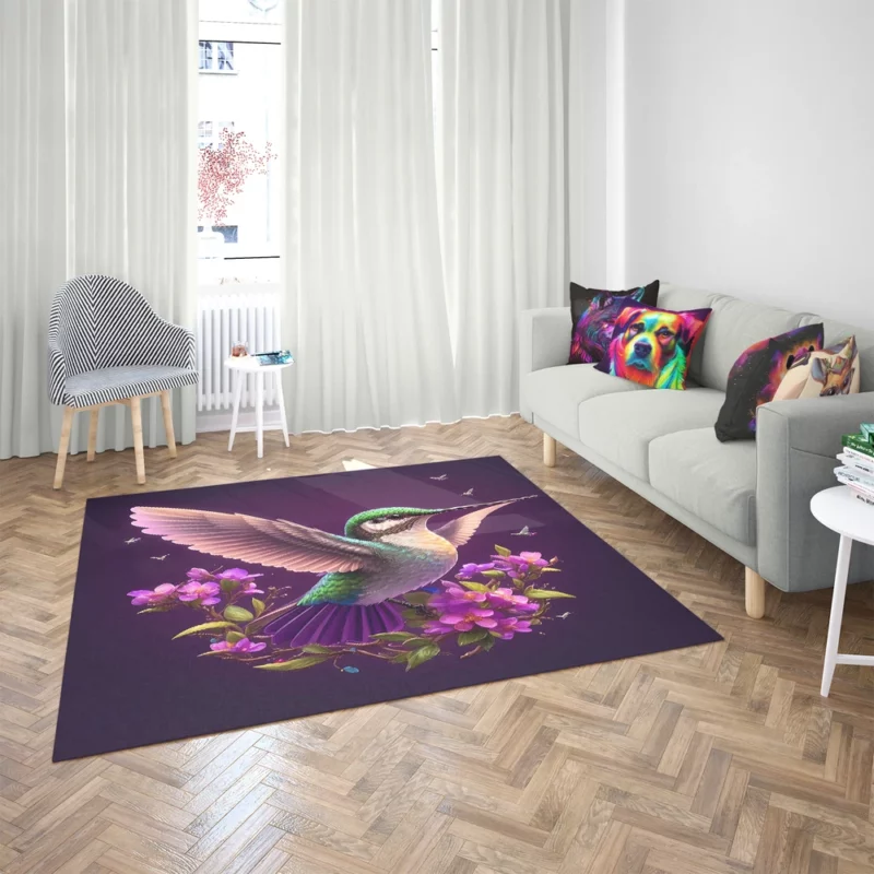 Hummingbird Logo Illustration Rug 2