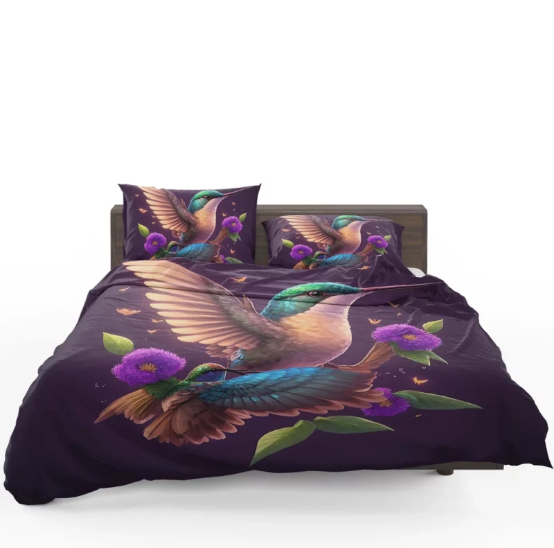 Hummingbird Mascot Illustration Bedding Set 1