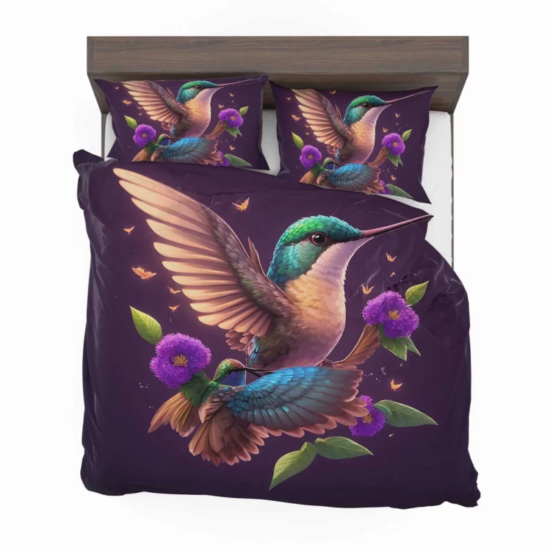 Hummingbird Mascot Illustration Bedding Set 2