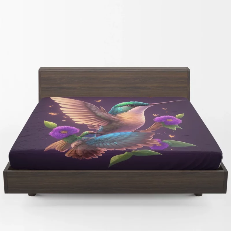 Hummingbird Mascot Illustration Fitted Sheet 1