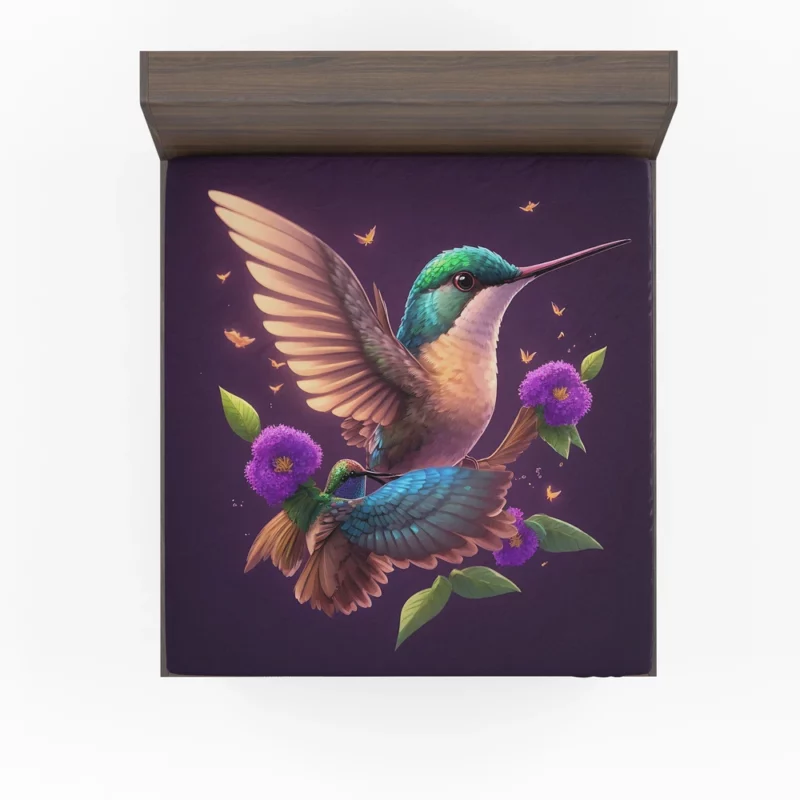 Hummingbird Mascot Illustration Fitted Sheet