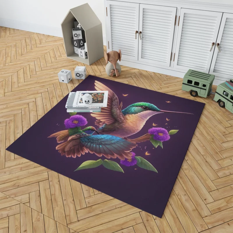 Hummingbird Mascot Illustration Rug 1