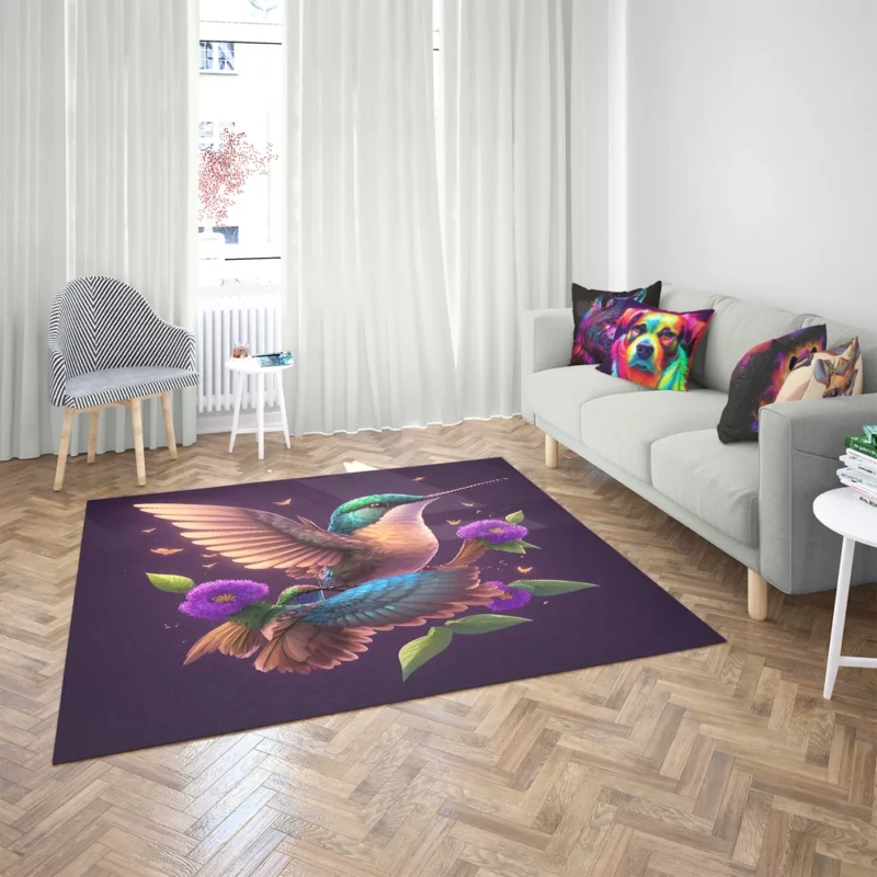 Hummingbird Mascot Illustration Rug 2