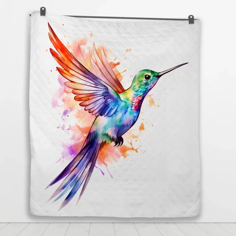 Hummingbird With Butterfly Wings Quilt Blanket 1