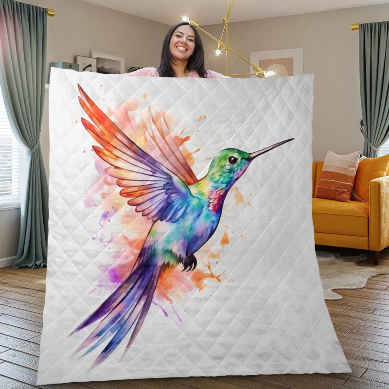 Hummingbird With Butterfly Wings Quilt Blanket