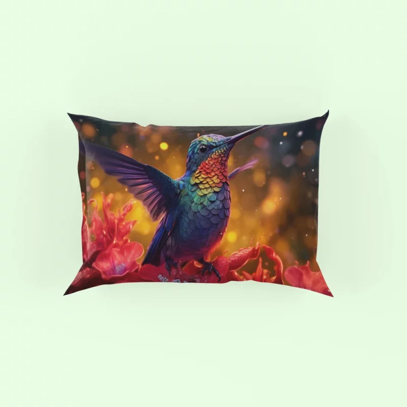 Hummingbird and Flowers Pillow Case