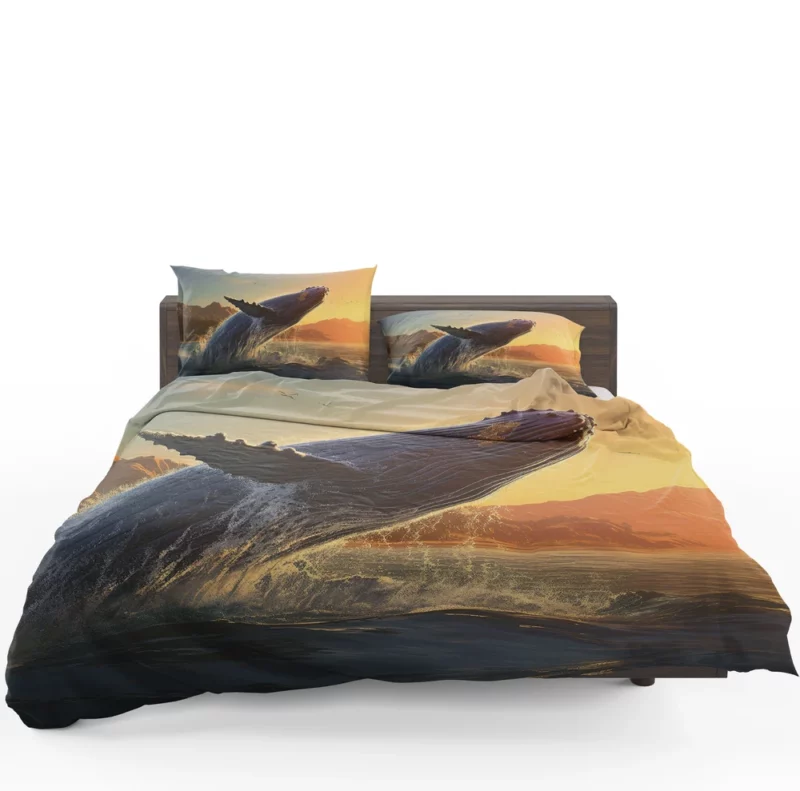 Humpback Whale Jumping from Ocean Bedding Set 1