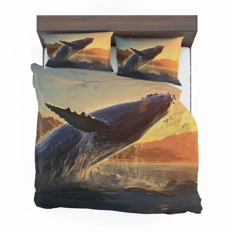 Humpback Whale Jumping from Ocean Bedding Set 2