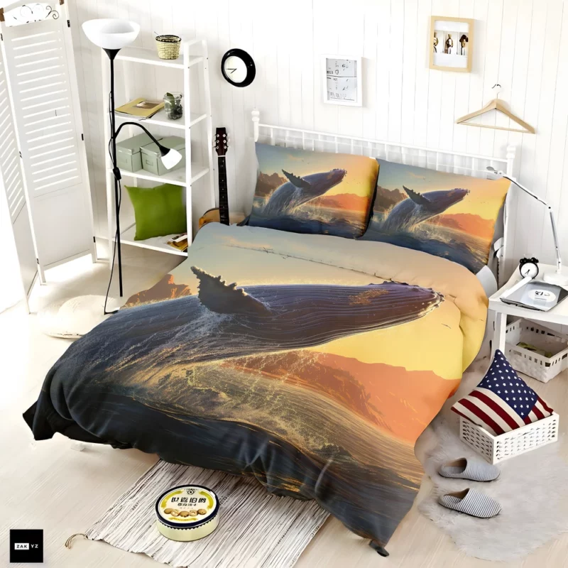 Humpback Whale Jumping from Ocean Bedding Set