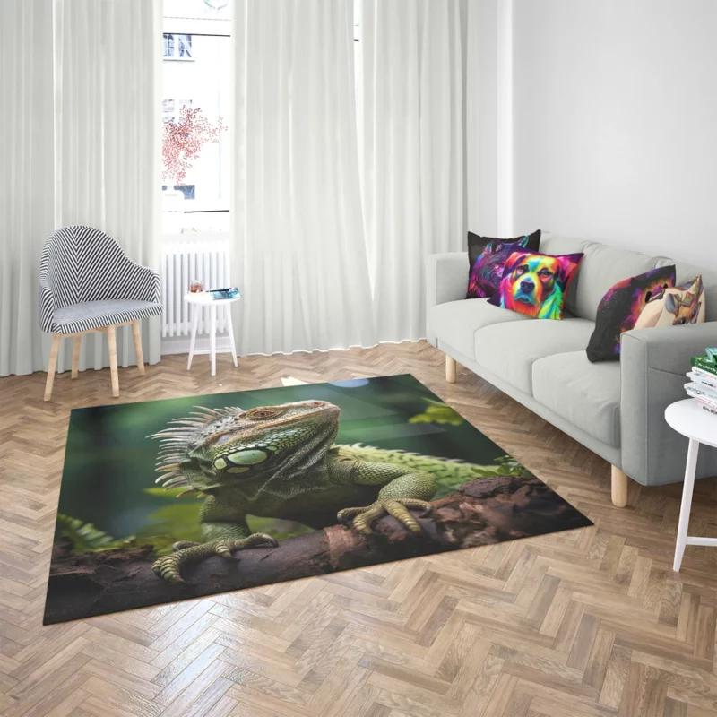 Iguana in the Wild AI Photography Rug 2