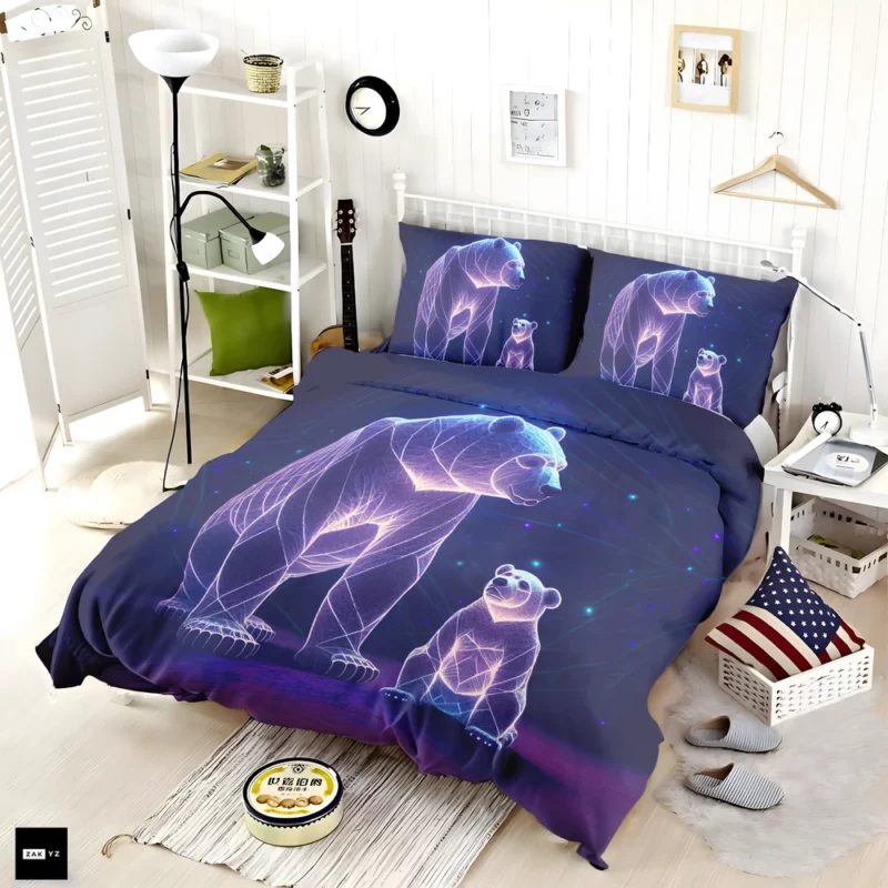 Illustration of Ursa Constellations Bear Bedding Set