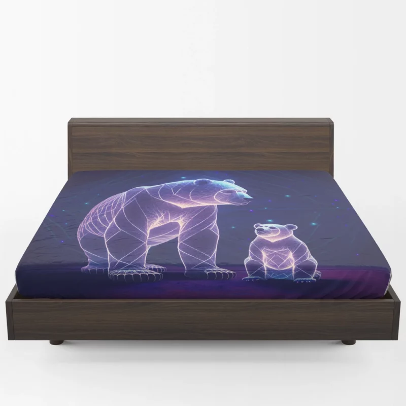 Illustration of Ursa Constellations Bear Fitted Sheet 1