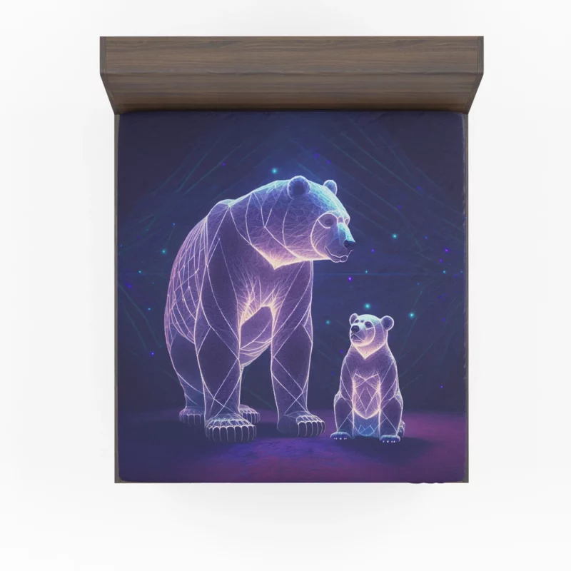 Illustration of Ursa Constellations Bear Fitted Sheet