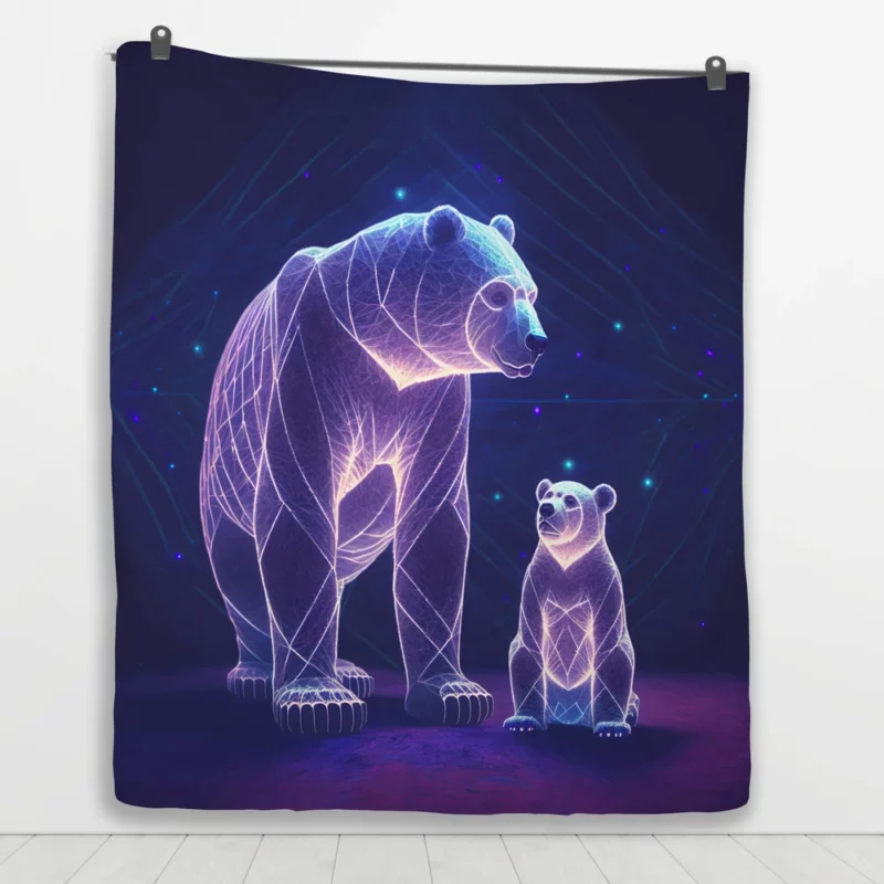 Illustration of Ursa Constellations Bear Quilt Blanket 1