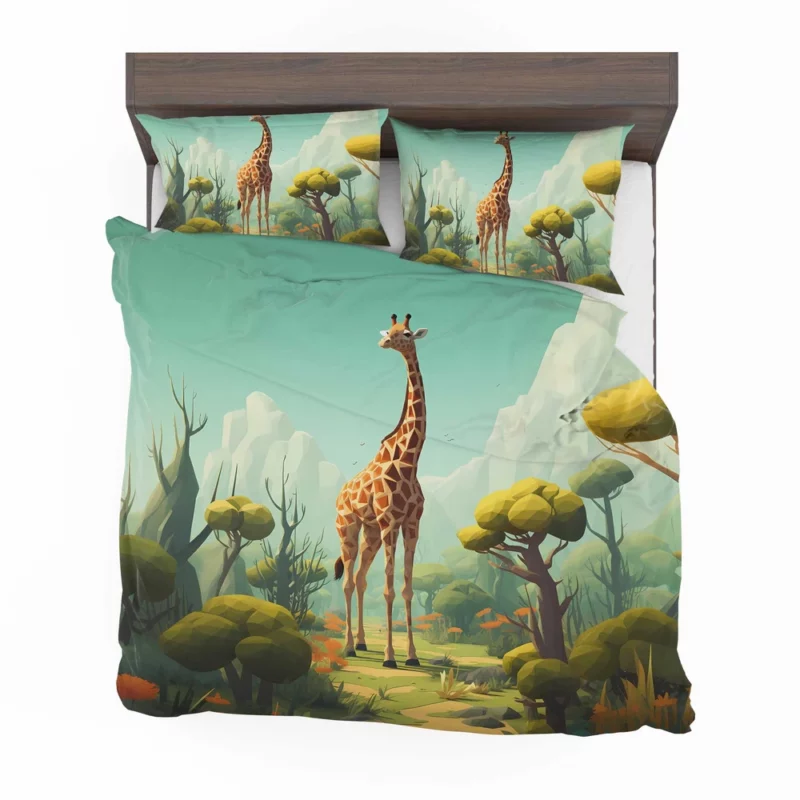 Isometric Giraffe Illustration Bedding Set 2